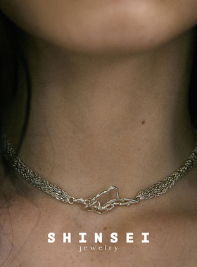 【森制SHINSEI官方】水波流苏短款OT扣软项圈 锁骨项链 纯银