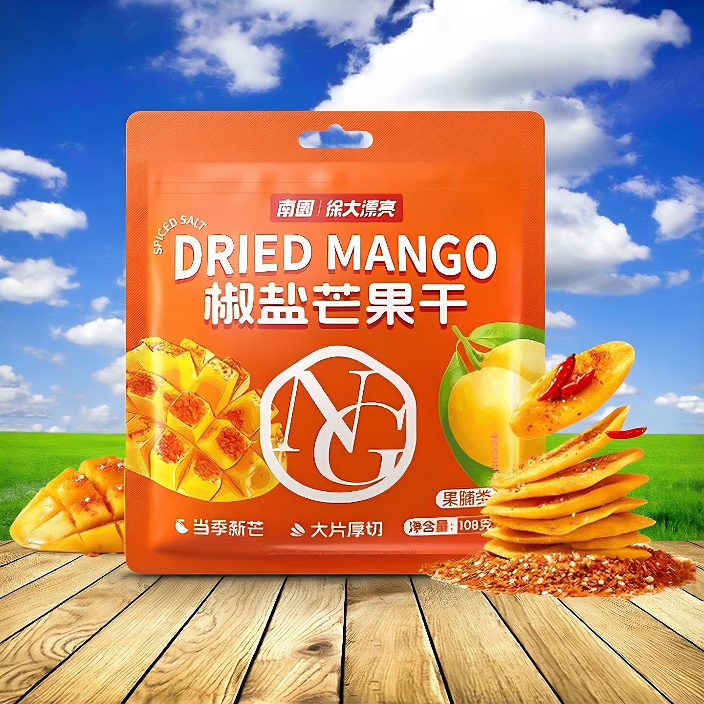 南国徐达漂亮椒盐芒果干108g袋装芒果果干酸甜咸辣零食海南特产