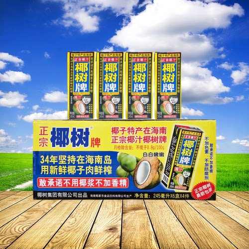 椰树椰汁245ml*24盒整箱海南特产
