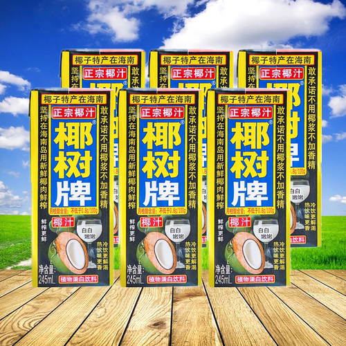 椰树椰汁245ml*6盒装海南特产