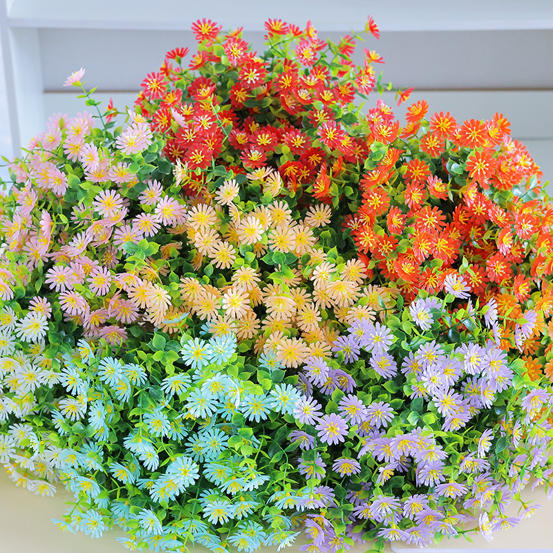 新款假花小邹菊仿真洋甘菊塑料花束栅栏插花客厅卧室装饰假花摆件