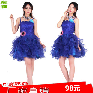 新款女歌手演出主持宴会小礼服短款女演出服伴娘礼服747
