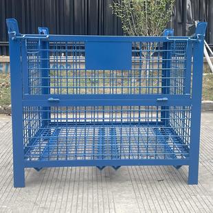 大铁框重型铁板箱周转箱毛坯箱金属仓储笼铁皮屑堆垛箱网格框铁笼