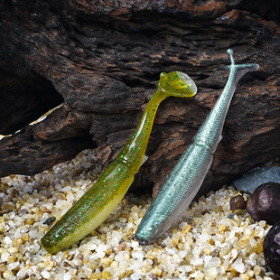 G2G新品 Tail球尾鱼路亚软饵V底35度摇摆T尾鱼3寸沉水2寸浮水 Bait