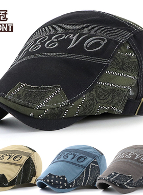 阳冠2021新款贝雷帽子春秋男女鸭舌帽短檐休闲中青年前进帽画家帽