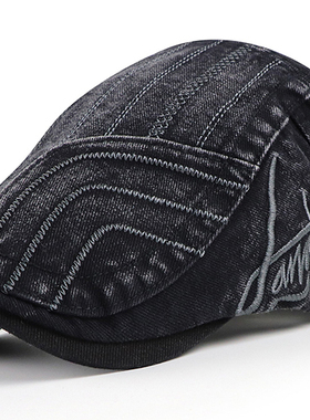 帽子男士鸭舌帽潮牛仔贝雷帽女春夏防晒遮阳帽秋冬前进帽画家帽