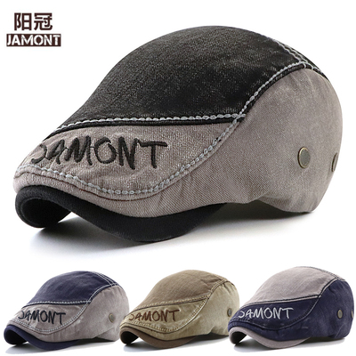男士春秋鸭舌帽复古贝雷帽
