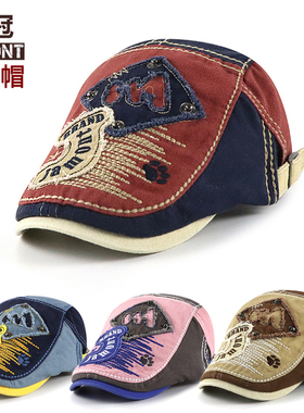 2-7岁儿童贝雷帽春秋可爱洋气男女小童鸭舌帽3宝宝街头4时尚5潮帽