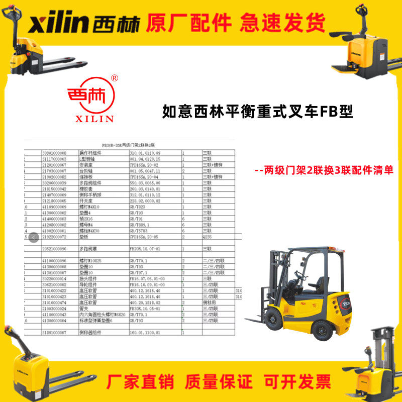 宁波如意西林平衡重式叉车FB型侧移器多路阀高压软油管导轮开关座