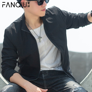 外套修身 梵邱2025春秋季 男士 新款 休闲立领帅气夹克男上衣潮 男装