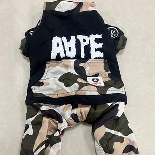 【清仓特惠】宠物衣服秋冬款狗狗衣服天宠AAPE大狗四腿棉服大狗衣