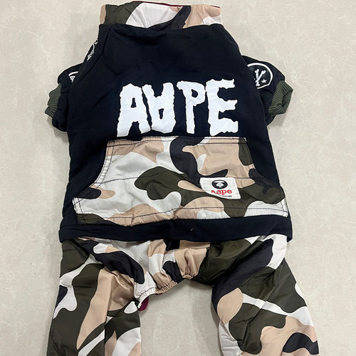 【清仓特惠】宠物衣服秋冬款狗狗衣服天宠AAPE大狗四腿棉服大狗衣