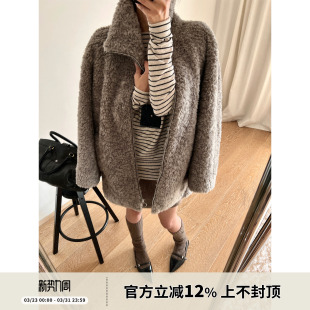 SOTHEA 巴黎街头时髦感立领休闲羊毛皮草外套