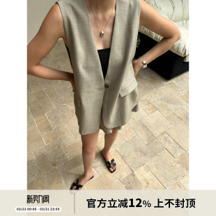 小套装 SOTHEA白开水高知时髦通勤 马甲裙裤 凉爽感无领西装 女 夏季