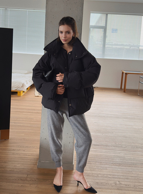 SOTHEA 冬季B备日标高蓬松度90白鹅绒大翻领面包羽绒服加厚短外套