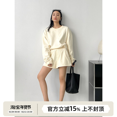 经典套头卫衣+短裤两件套