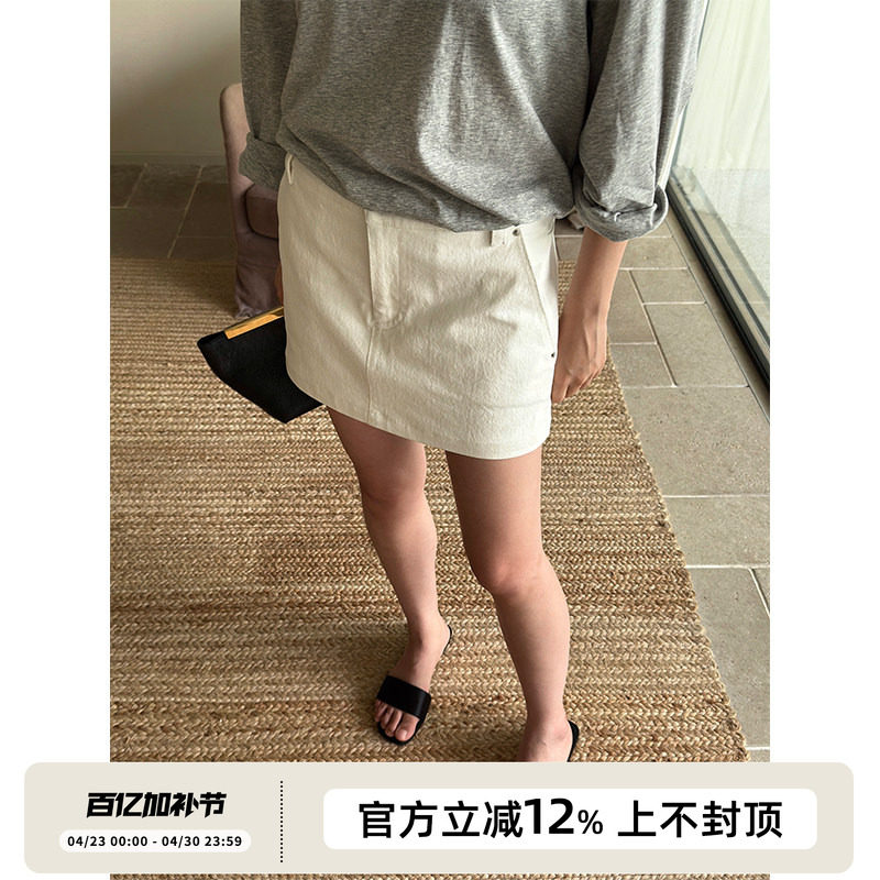 SOTHEA 2026年韩国进口荃棉假两件牛仔短裤裙裤超短包臀半身裙女