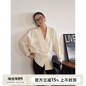 法式 设计感小众全棉V领廓形宽松慵懒蝙蝠袖 衬衫 SOTHEA 长袖 衬衣