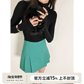 SOTHEA 百搭显瘦高腰羊毛混纺百褶半裙