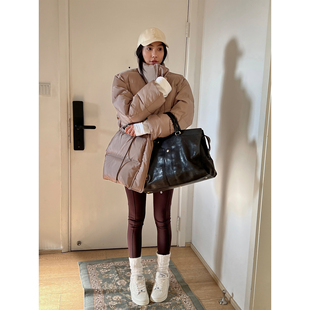 SOTHEA 时髦中长款 抽绳立领羽绒服 可收腰 博主款