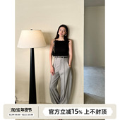 SOTHEA 子女夏 裤 高ji感天丝羊毛混纺中高腰宽松及地阔腿裤 西装