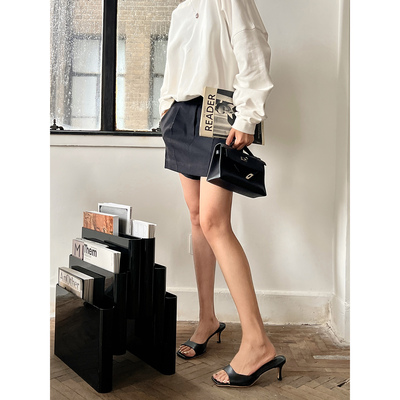 羊毛Mini短裙裤早秋斜纹精纺