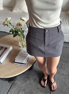 SOTHEA 2025年夏季薄款亚麻牛仔休闲中腰短裙裤包臀超短半身裙