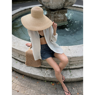 进口条纹亚麻休闲款衬衫