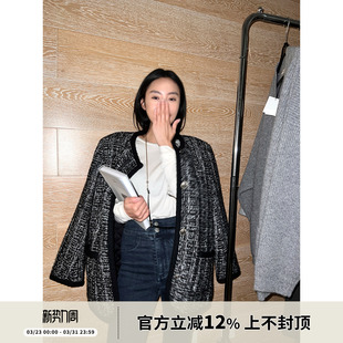 夹棉内胆 黑白小香风休闲粗花呢外套女 SOTHEA慵懒时髦松弛感 经典