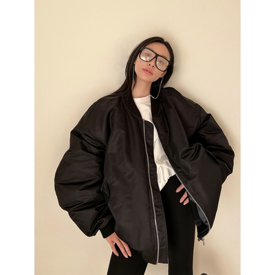 时髦款OVERSIZE飞行员款羽绒夹克