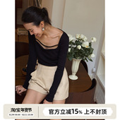 SOTHEA 秋冬时髦内搭棉质方领长袖 打底T恤