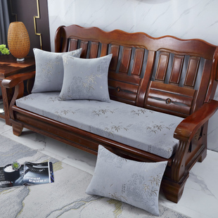 加厚海绵纯色实木红木沙发垫单三人防滑可拆洗老式 联邦木椅子坐垫