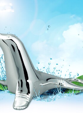 欧式风金属镀银海豚两用工艺品