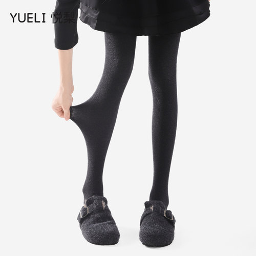 厚黑美学秋冬加绒加厚黑色连裤袜女秋冬保暖微压显瘦可外穿打底裤