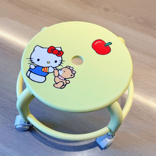 卡通猫咪万向轮静音久坐不累凳