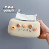 奶油风小清新桌面纸巾盒客厅卧室茶几家用办公室弹簧抽纸盒收纳