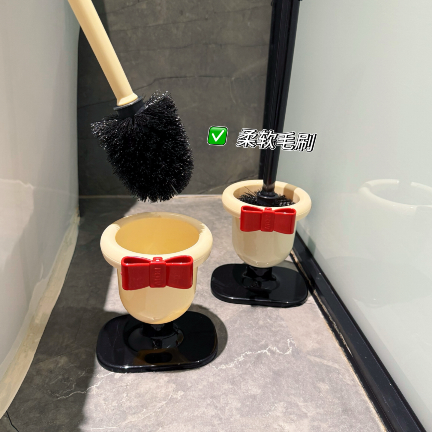 蝴蝶结马桶刷套装家用卫生间坐便器清洁刷子洁厕刷洗厕所刷带底座