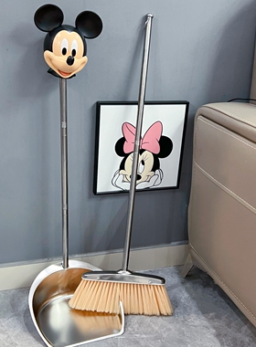 卡通扫把簸箕套装组合不沾发高级软毛扫帚垃圾铲家用扫地笤帚耐用