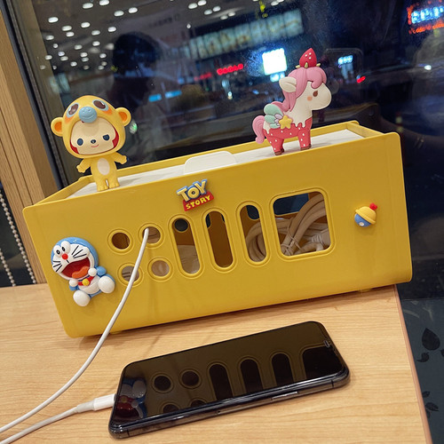 超大电线收纳盒插座卡通