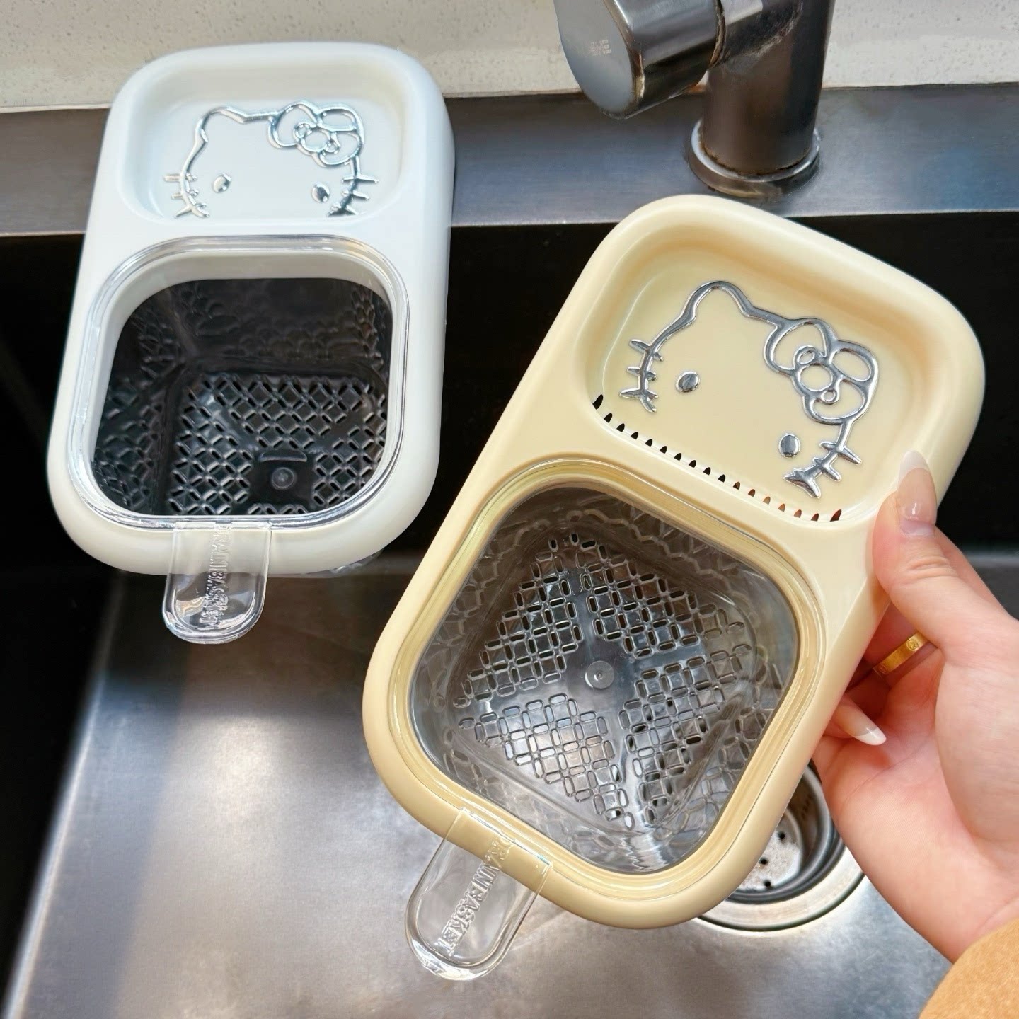 吸盘水槽边沥水篮家用厨房过滤剩菜残渣专用水果清洗水龙头置物架