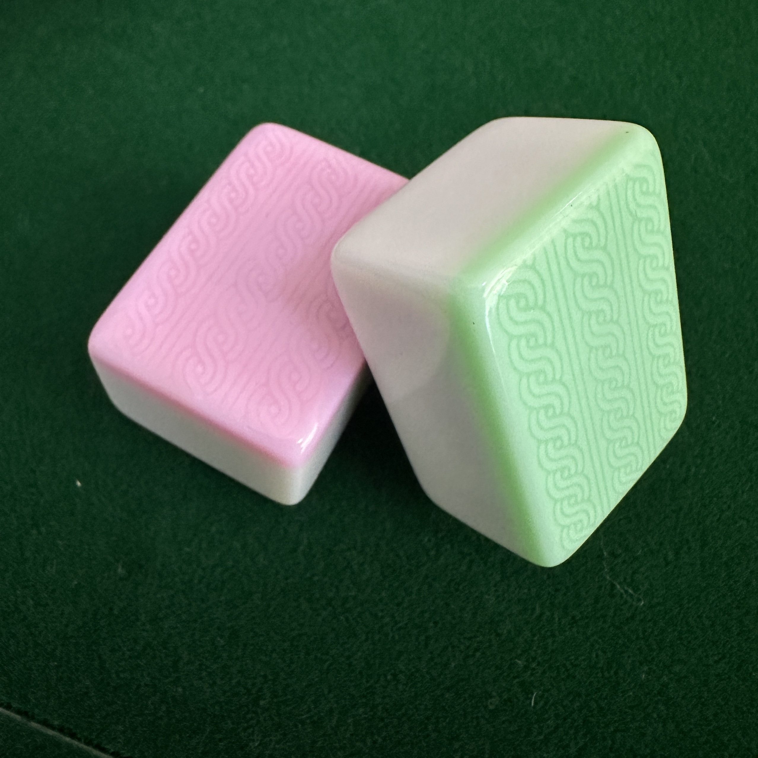 泰坤全自动麻将机玉石麻将牌妃红翡翠绿天空蓝双色麻花麻将