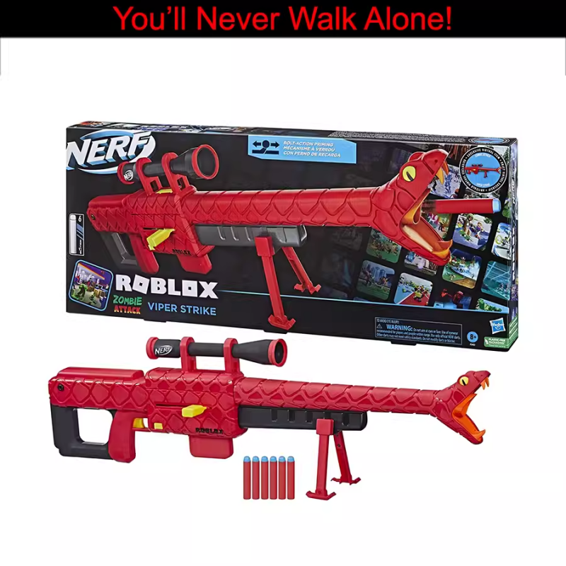 孩之宝NERF热火ROBLOX僵尸攻击蝰蛇毒蛇打击发射器儿童软弹玩具枪