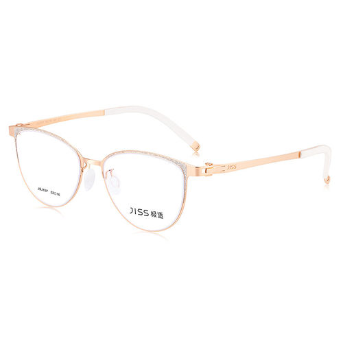 JEES极适眼镜薄钢全框圆形猫眼复古近视眼镜框女款光学镜 JSJ107