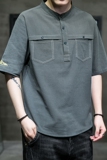 男士夏季短袖T恤棉麻风大码潮印花刺绣QT4066-T2101，男装T恤，电商A227
