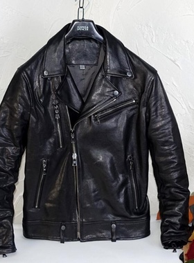 桑尼推荐必入！赔本抛售！植鞣头层绵羊皮翻领皮夹克男真皮皮衣