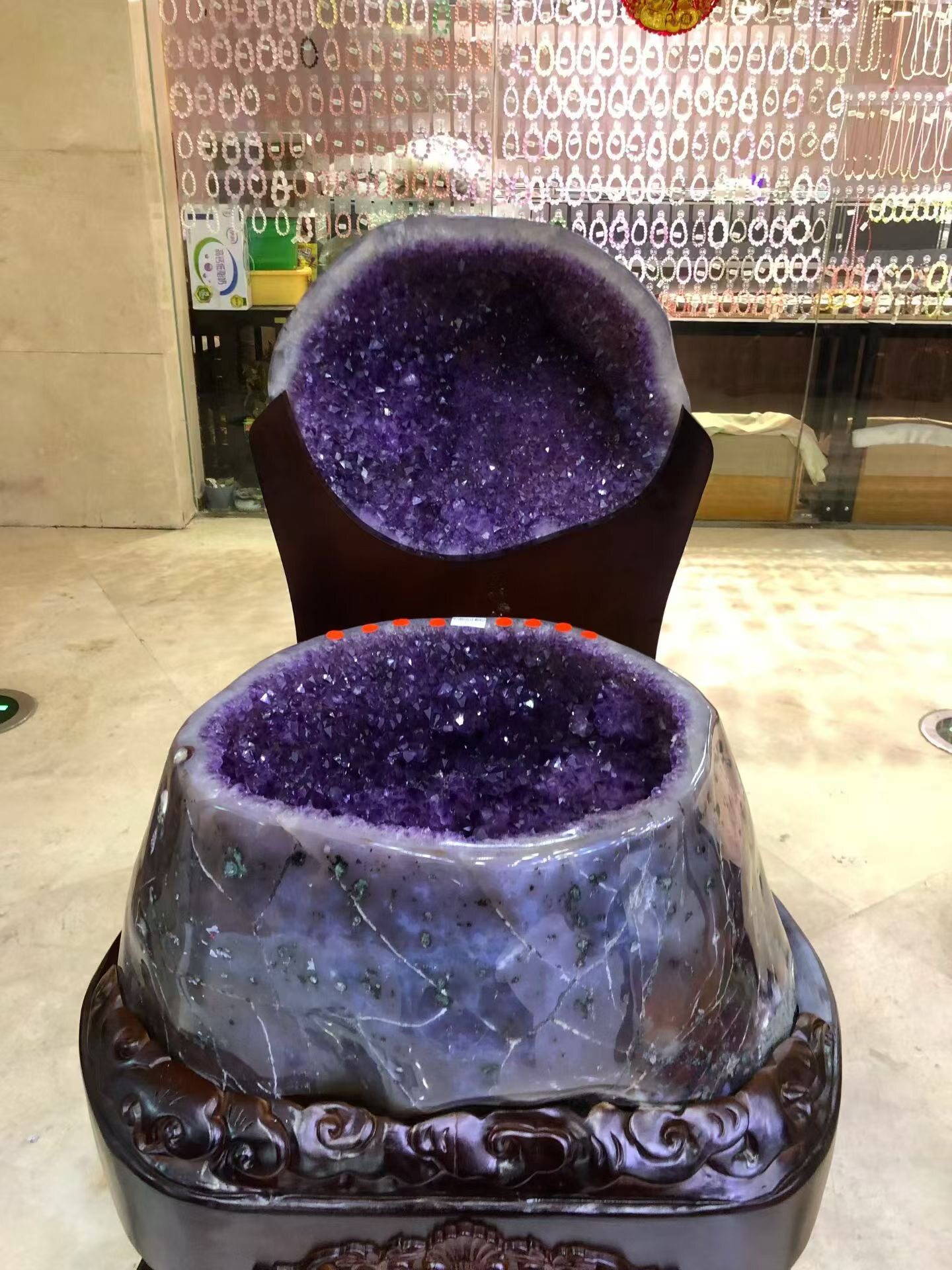 天然紫水晶洞招财钱袋子聚宝盆紫晶洞客厅桌面摆件原矿原石185kg