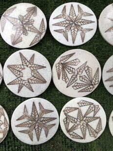 螺贝壳艺术茶杯垫子果盘垫天然贝壳圆盘摆件18cm98元/个