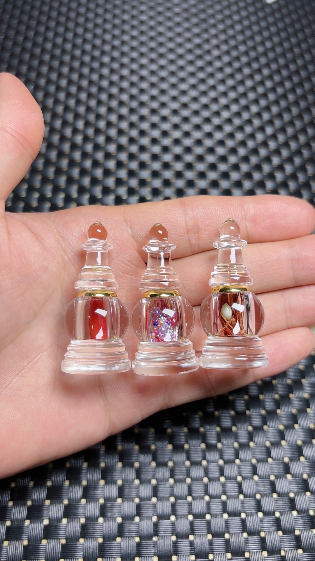 天然白水晶舍利塔摆件迷你佛塔原石精雕装藏舍利子甘露丸空瓶定制