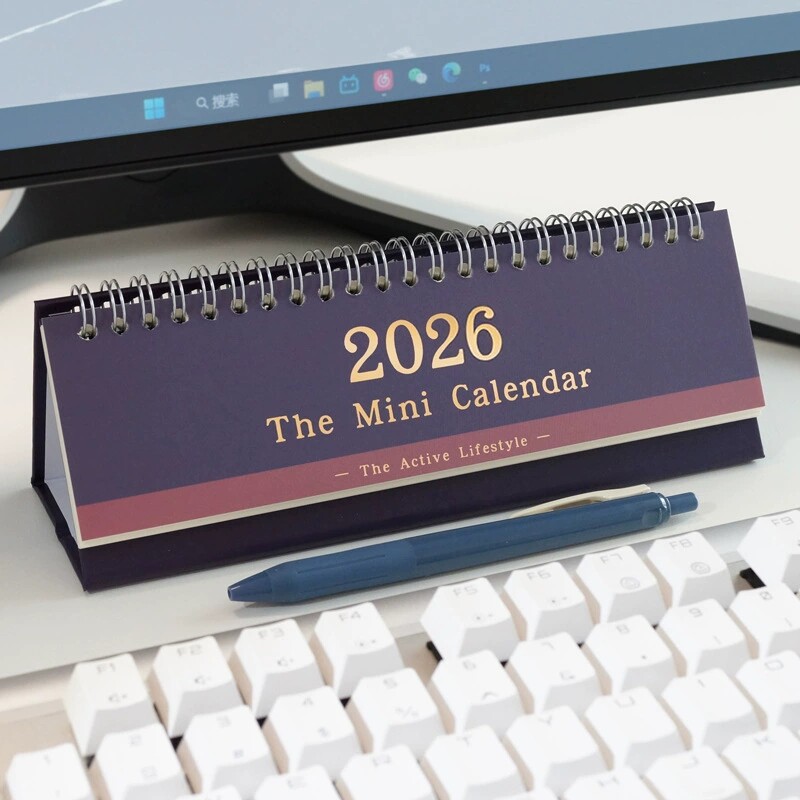 2026年新款打卡小台历简约商务桌面迷你自律日历每日可记事备忘录