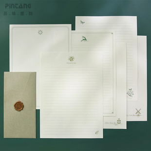 简约文艺信纸复古欧式浪漫情书写信加厚信纸火漆印章密封蜡装饰婚礼信签纸